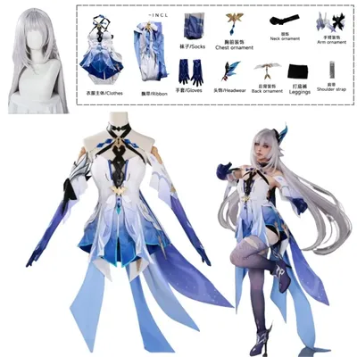 Neues Skirk Cosplay Kostüm Spiel Genshin Impact Dark Star Void Kleid Uniform Perücke für Frauen Rollenspiel Halloween Anime Party Outfits Image