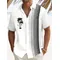 Camicie a maniche corte da uomo in stile hawaiano Camicie da uomo stampate con palme 3D e strisce Camicie da uomo casual estive