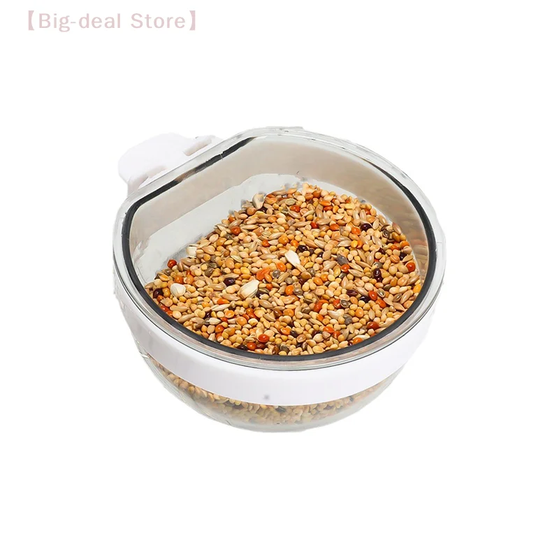 Praktischer hängender Vogelfutterschüssel, abnehmbarer transparenter Kunststoffschüssel, Futterbecher für Käfig, Papageien, Wasserspender, Heimtierbedarf