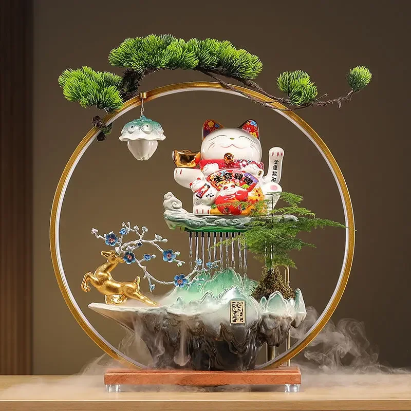 Glücks katze Weihrauch brenner Wasserfall Wasserfall Weihrauch brenner Zen Keramik Weihrauch brenner Wohnkultur Geschäft Eröffnungs geschenke Image