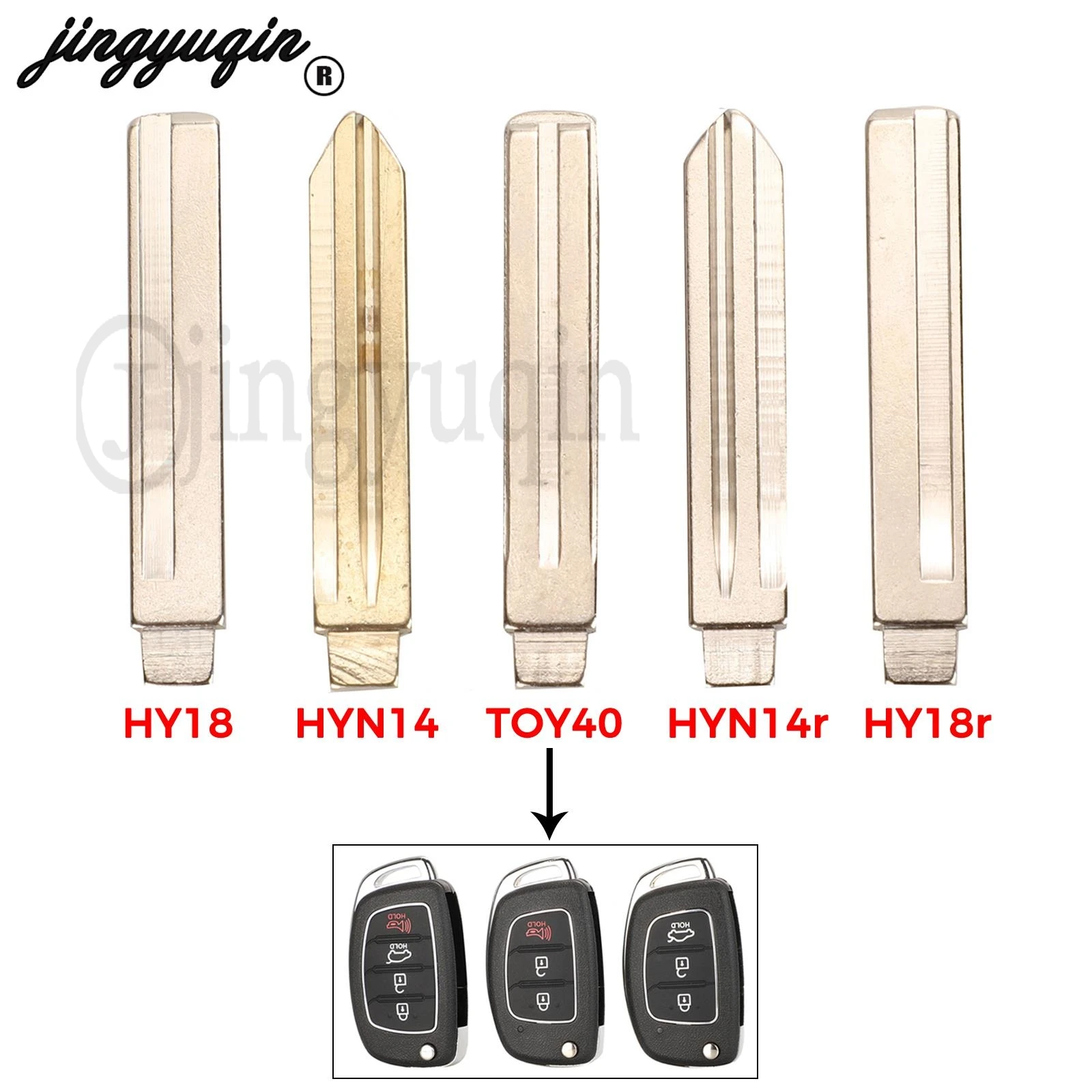 Jingyuqin 15 stücke Flip Folding Remote Auto Schlüssel blatt für Mistra Hyundai HB20 Santa Fe ix35 ix45 Akzent i40 Fob Ersatz Image