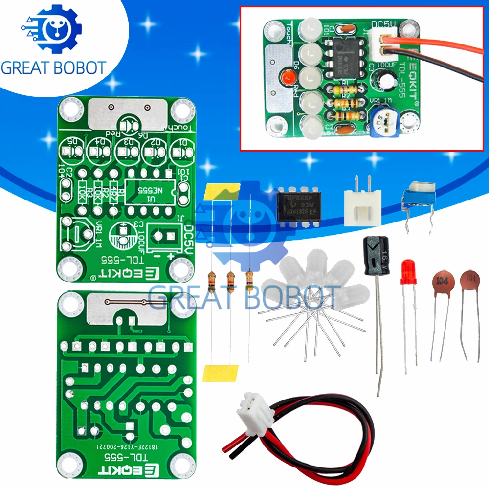 BS DIY Kit Touch LED Licht Kit Touch Delay Lampe Elektronische Teile Produktion Kit DC 5V einstellbar 3s bis 130s einstellbar