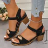 Europa und die Vereinigten Staaten dicke Ferse Sandalen Frauen tragen neue Sommer große Größe High Heel Sandalen Frauen Casual Damenschuhe