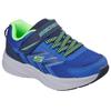 Sneaker SKECHERS "MICROSPEC TREAD", Kinder, Gr. 30, blau (blau, navy), Lederimitat, Textil, kontrastfarbene Details, sportlich, Schuhe, Freizeitschuh mit Klettverschluss, Größenschablone zum Download