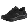 Slip-On Sneaker SKECHERS "GO WALK FLEX", Damen, Gr. 35, schwarz, Lederimitat, unifarben, sportlich, Schuhe, Slipper, Freizeitschuh, Halbschuh mit Air-Cooled Memory Foam