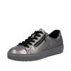 Sneaker RIEKER, Damen, Gr. 40, silber (silberfarben), Leder, metallic, sportlich, Schuhe, mit Memosoft-Innensohle, Freizeitschuh, Halbschuh, Schnürschuh