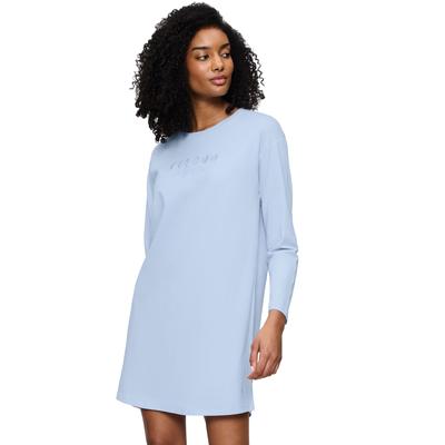 Nachthemd TRIUMPH "Nightdresses NDK LSL 04", Damen, Gr. 38, N-Gr, blau (ice), Jersey, Obermaterial: 100% Baumwolle, casual, Kleider, weich und atmungsaktiv Image