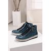 Schnürboots REMONTE, Damen, Gr. 42, blau (petrol), Leder, Lederimitat, sportlich, Schuhe, Plateau, Schnürstiefelette, Boots in Crash-Optik