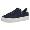 Plateausneaker TAMARIS, Damen, Gr. 42, blau (navy, weiß), Textil, Lederimitat, sportlich, Schuhe, Freizeitschuh, Halbschuh, Schnürer mit Besätzen und Glitzerdetails