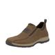 Slip-On Sneaker RIEKER, Herren, Gr. 43, braun (braun, dunkelbraun), Nubukleder, Textil, sportlich, Schuhe, Slipper, Schlupfschuh, Halbschuh, Freizeitschuh mit Stretcheinsätze