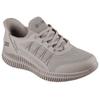 Sneaker SKECHERS "BOBS GEO LITE-FIXED EDGE", Herren, Gr. 48,5, grau (taupe), Lederimitat, Textil, sportlich, Schuhe, Freizeitschuh, Trainingsschuh mit Slip-ins