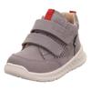 Lauflernschuh SUPERFIT "BREEZE WMS: Mittel", Kinder, Gr. 27, grau (grau, rot), Nubukleder, Veloursleder, casual, Schuhe, Klettschuh mit wasserdichtem GORE-TEX, Größenschablone zum Download