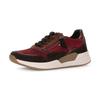 Keilsneaker GABOR ROLLINGSOFT, Damen, Gr. 38, rot (bordeaux kombiniert), Veloursleder, Glattleder, sportlich, Schuhe, Schnürschuh, Halbschuh, Freizeitschuh mit seitlichem Reißverschluss