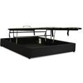 Lit coffre ouverture parallèle simili cuir noir 140x190 cm