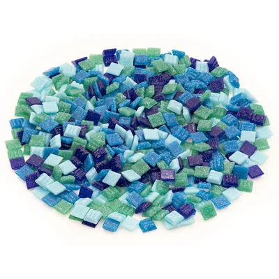 Glas-Mosaik, Blautöne, 10 x 10 mm, 300 g Image