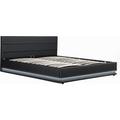 Lit coffre simili cuir noir 180 x 200 cm