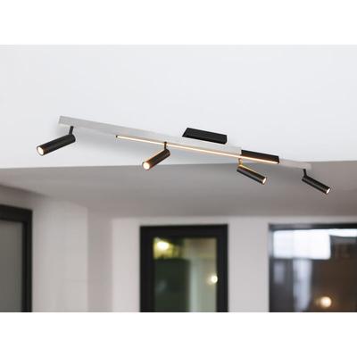 Trio Lighting - Ausziehbarer led Deckenstrahler zeno 4 Spots Schwarz Silber, max. Breite 133cm Image