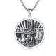 XIXLES Saint Christopher Medal for Men and Women, Saint Christopher Pendant, 925 Sterling Silver Round Saint Christopher Necklaces, Catholic Amulet, Protect Us, Jewelry Gifts