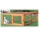 Natura Flat Roof Outdoor Rabbit Run, 18.75" L X 68.5" W X 42.75" H, 68.5 IN, Natural Wood