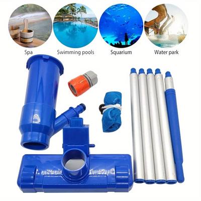 TEMU Portable Vacuum Cleaner With Reusable Mesh Bag - Multi-surface Use For Swimming Pools, Spas, Aquariums & Water Parks - Efficient Removal, , Pool Vacuum Cleaner, Sturdy Construction Image