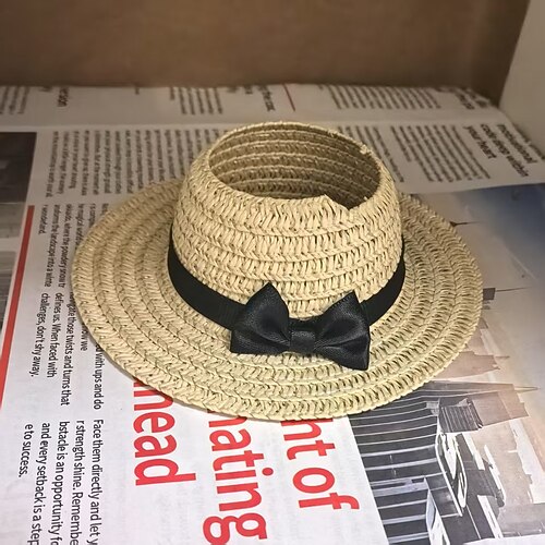 Mini Strohhüte für 17cm Vinyl Puppe Natürlicher Miniatur Strohhut Puppe DIY Bastel Puppe Haus Dekoration Zubehör Weihnachtsgeschenk