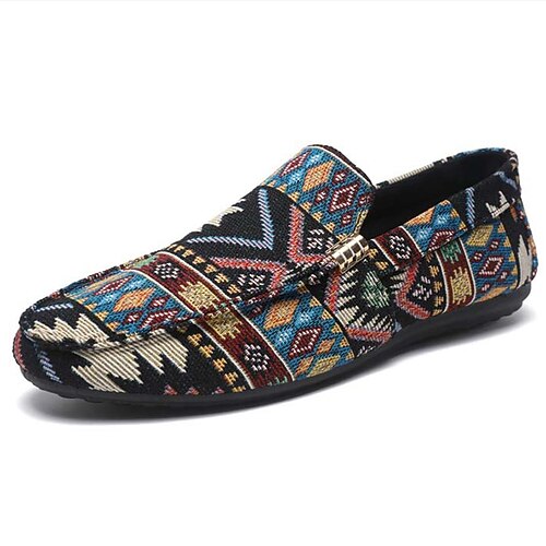 Herren Freizeitschuhe Spaziergang Lässig Segeltuch Bequem Rutschfest Atmungsaktiv Loafer Schwarz Beige Sommer Frühling Herbst Image