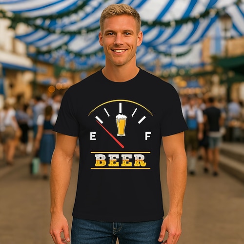 T-Shirt Lederhosen T-Shirt Match Bayerisch München Deutsch Lustig alpin T-Shirt Ärmel Grafik für Herren Erwachsene Heißprägen für Karneval Oktoberfestbier Party Image