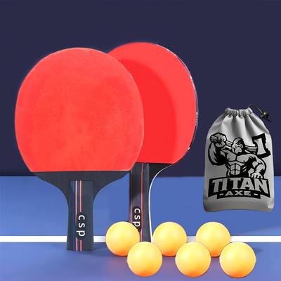 TEMU Table Tennis Racket Set, Including Double-sided Rubber Pong Paddles, Balls, And Storage Bag, Perfect Tool For And Training, Ideal For Christmas, Thanksgiving, Moving Gifts, Birthday Presents