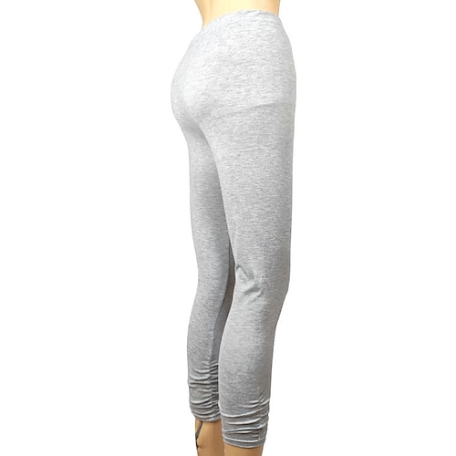 Damen Hosen Hose Leggings Gemütliche Leggings Streetwear Lässig Volle Länge Natürliche Taille Einfach Elastischer Bund Bequem Außenbereich Outdoor Athleisure Ferien Magenta Dunkelgrau Meerblau Wein Image