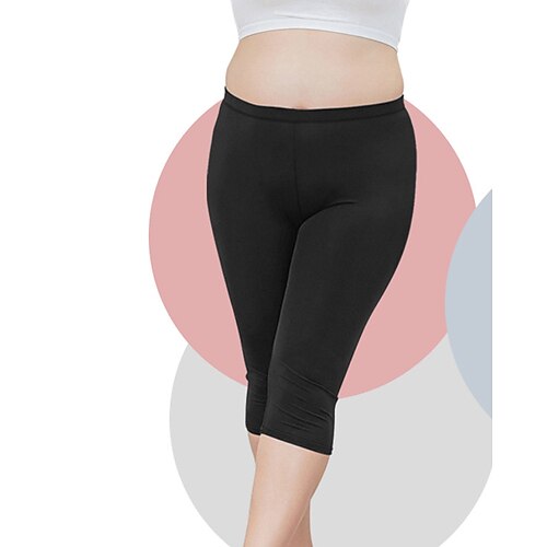 Damen Pilates-Leggings Capri Leggings Sporthosen Leicht Pilates Fitnessstudio Laufen Capri Leggings Einfarbig Dunkelgrau Schwarz Armeegrün Übergröße Sport Sportkleidung Mikroelastisch Image
