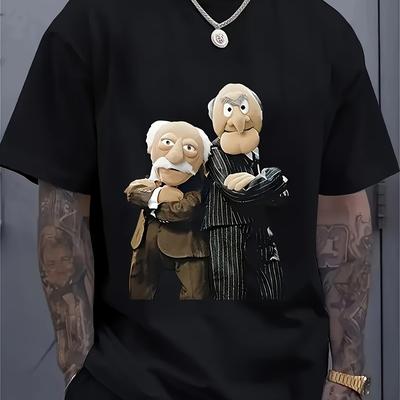 TEMU Men's & Waldorf The Full-body Graphic - Premium , Machine Washable, Casual Round Neck Summer Tee For Adults, Clothing, Durable Print Quality Image