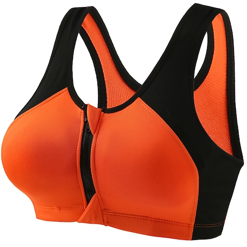 Damen Yoga-BH Sport-BH Pilates-BH BH-Top Push-Up Hosen nahtlos Antivibration Bürgellos Farbblock Sport Sportkleidung Schwarz Rosa Fitnessstudio Zumba Laufen Image