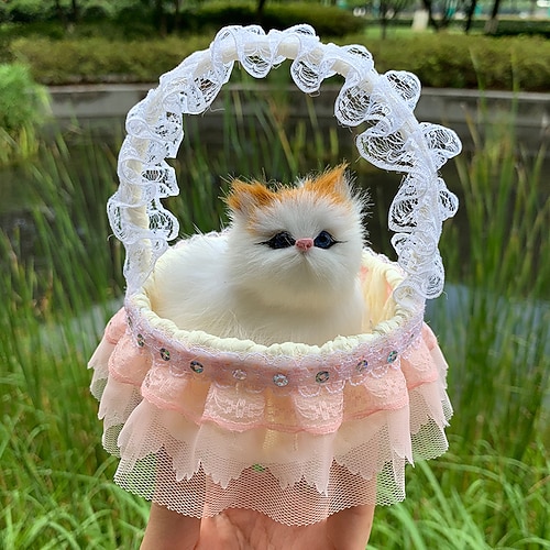 Liebenswerte Simulation Tierpuppe Plüschkatze Spielzeug mit Sound Kinder Spielzeug Dekorationen Stofftiere Weihnachtsgeschenk Image