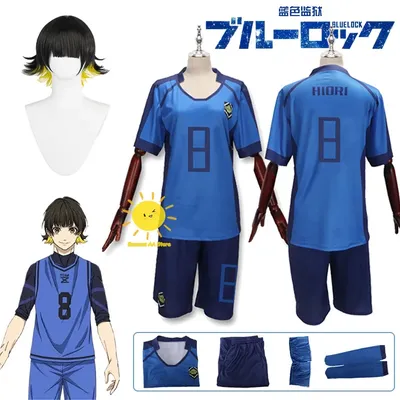 Anime Bachira Meguru Cosplay Blue Lock Cosplay Kostüme Bachira Meguru Blau Jersey Anzug Perücke Halloween Karneval Party Cos Unisex Image