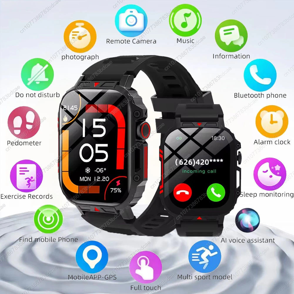 1,95 Zoll Bluetooth Anruf Smartwatches Frauen Männer AMOLED 466 * 466 HD Pixel Display Smartwatches NEU 2025 Schlafüberwachungsuhr Image