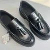 Dave&Di Minimalistische Damen-Loafer mit dicken Sohlen, Quastendekoration, Retro-Flache Schuhe, Damen-Slip-On-Loafer, Damenschuhe