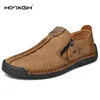 Handgemachte Leder Männer Schuhe Casual Slip Auf Loafers Atmungsaktive Leder Schuhe Männer Wohnungen Heißer Verkauf Mokassins Werkzeug Schuhe Plus Größe