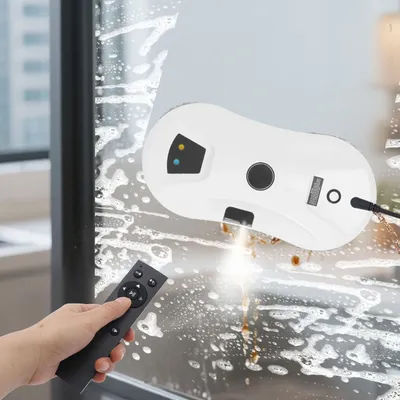 Fensterputzroboter, elektrischer Fensterputzroboter mit Fernbedienung, automatischer Fensterputzroboter, EU-Standard Image