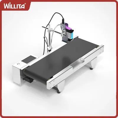 Willita Online Automatic Inkjet Printer With Mini Conveyor Belt Inkjet Printer 12.7mm Or 25.4mm Available For Plastic Metal