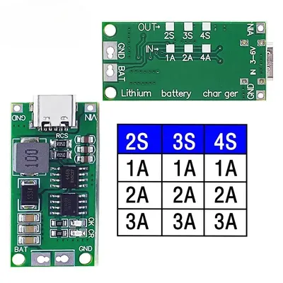 1/5PCS 18650 battery charger 2S 3S 4S C type A 8.4 V 12.6 V 16.8 V Boost Lithium battery 7.4 V 11.1 V 14.8 V