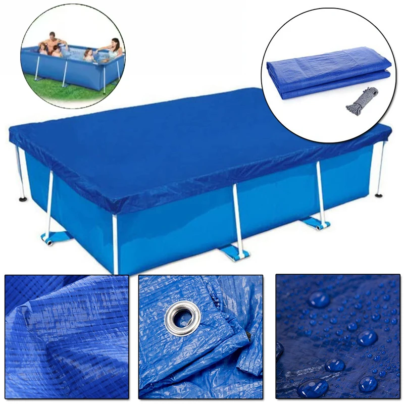 Couverture de piscine rectangulaire, imperméable, anti-poussière, couverture de baignoire extérieure pour jardin, Film à bulles, accessoires de couverture de piscine
