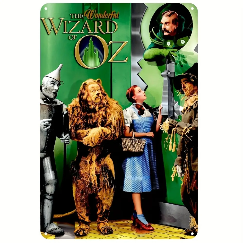 Wizard of Oz Vintage-Metallblechschild – klassische Film-Wandkunst, wasserfest, ideal für Heim- und Außendekoration Image