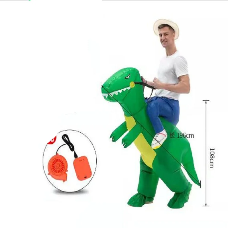 Erwachsene grün aufblasbare Dinosaurier Kostüm rot Dinosaurier Halloween Kostüme für Mann Frauen Party Kostüm Walking Dino Cosplay Image