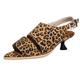 Diuniarza Kitten Heels Peep Toe Sandals Womens Mid Heels Flower Print Sandals Wedding Leopard Size 9.5 UK/46