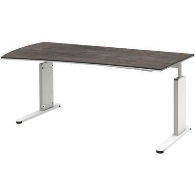 röhr Schreibtisch mit Freiformplatte »Objekt Plus« linksläufig C-Fuß grau, 180x82x820 cm Image