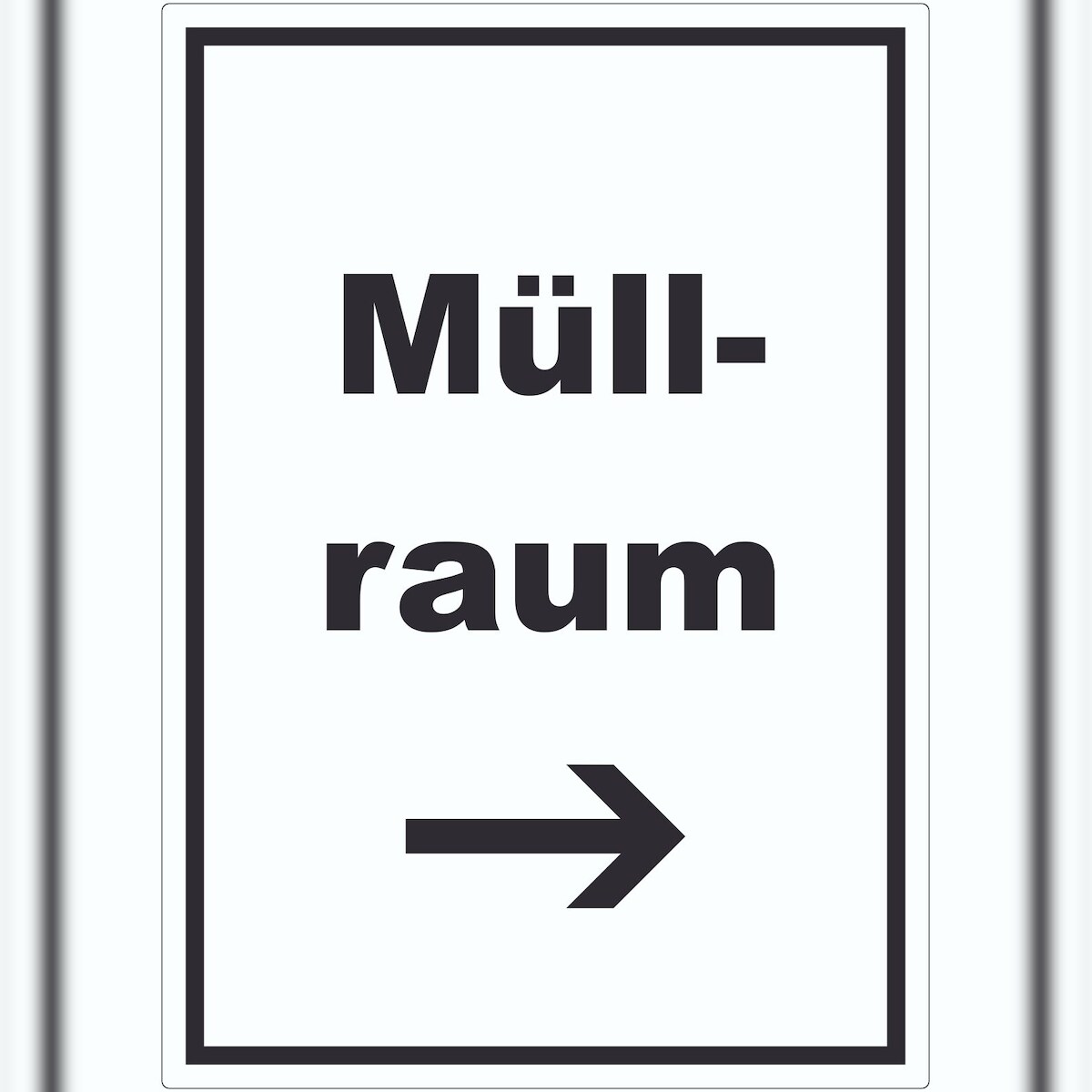 HB-Druck Müllraum Aufkleber mit Text Richtungspfeil rechts Abfall Mülltrennung hochkant A9 (37x52mm) Image