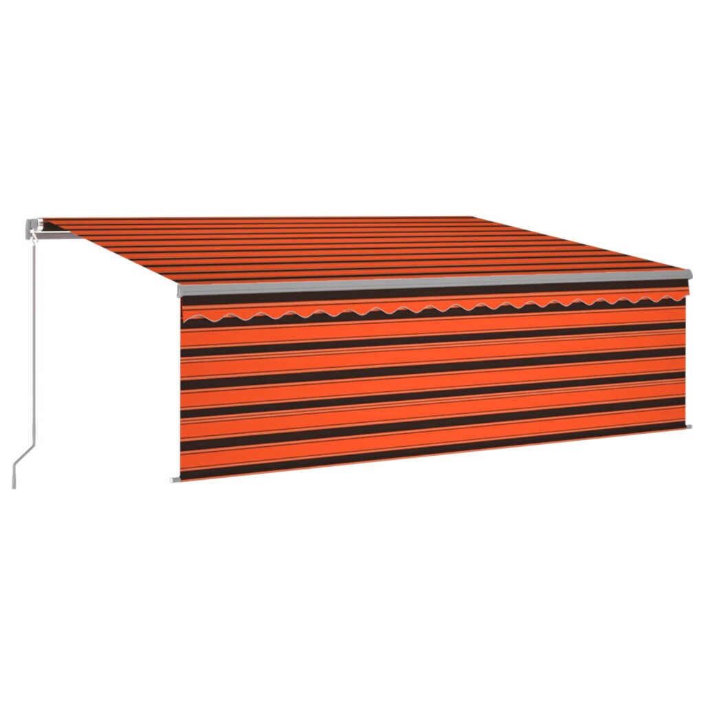 vidaXL Markise Manuell Einziehbar mit Rollo & LED 4x3 m Orange Braun Image