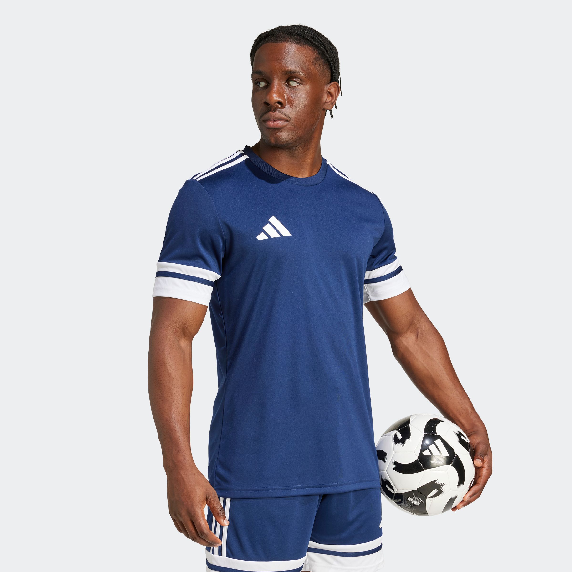 Fußballtrikot ADIDAS PERFORMANCE "SQUA25 JSY M", Herren, Gr. L, blau (team navy blau 2, weiß), Obermaterial: 100% Polyester, Rundhals, Trikots Fußballtrikot