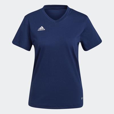 Trainingsshirt ADIDAS PERFORMANCE "ENT22 TEE W", Damen, Gr. XS, blau (team navy blau 2), Obermaterial: 100% Baumwolle, sportlich, V-Ausschnitt, Kurzarm, Shirts Image