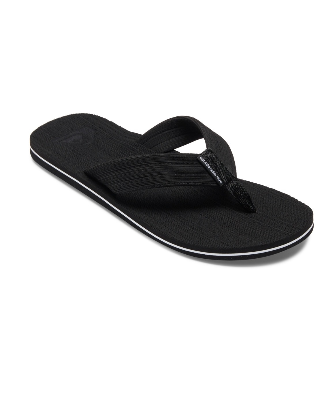 Sandale QUIKSILVER "Molokai Layback", Herren, Gr. 13(46), schwarz-weiß (schwarz, weiß, schwarz), Obermaterial: Synthetikmaterial / Außensohle: Moosgummi, Schuhe Sandale